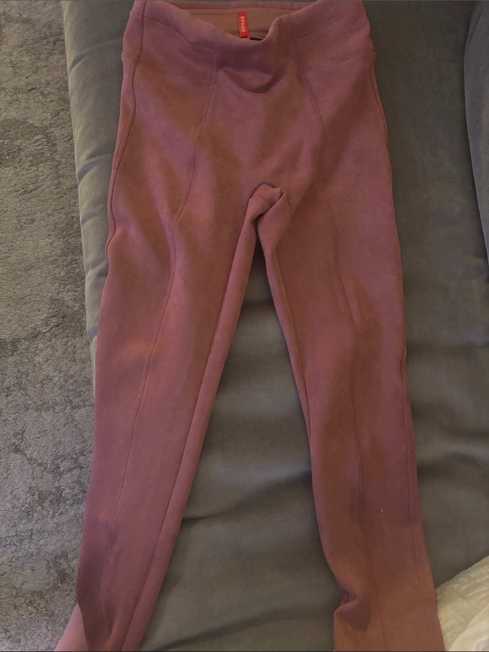NWOT Spanx High-Waist Suede Leggings in Dusty Rose